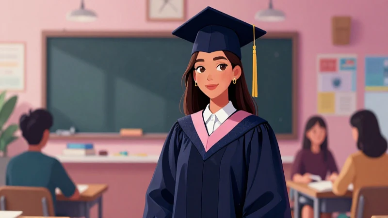 Ilustración de graduado, éxito académico, estética premium