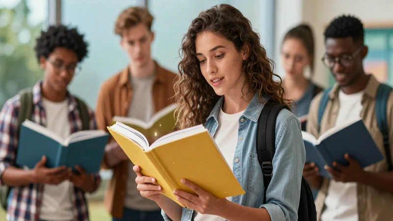 Ahorra en libros de texto en Asturias con becas para educación 4 Estudiante motivado con estilo académico vibrante