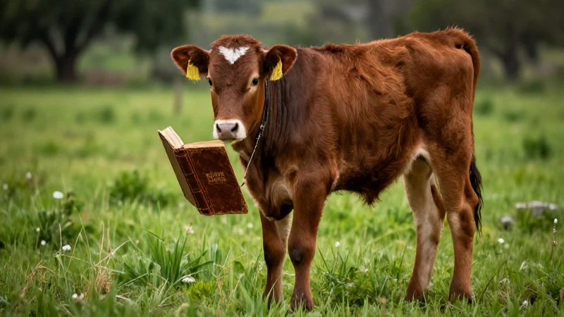 Definición, usos y representación del becerro en la literatura 5 Ternero en campo mexicano con libro antiguo