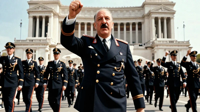 Mussolini avanza victorioso por Roma