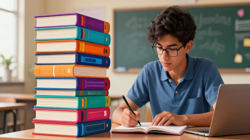 Estudiante mexicano digital con libros vibrantes
