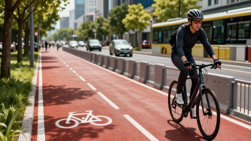 Ciclismo moderno en diseño urbano vibrante y realista
