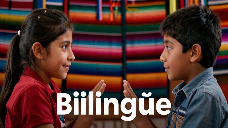 Bilingüismo en niños mexicanos, concepto visual
