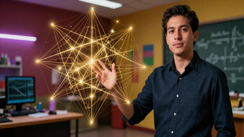 Binomios cuadrados perfectos: 20 ejemplos prácticos 12 Portátil experto en matemáticas, diseño geométrico vibrante