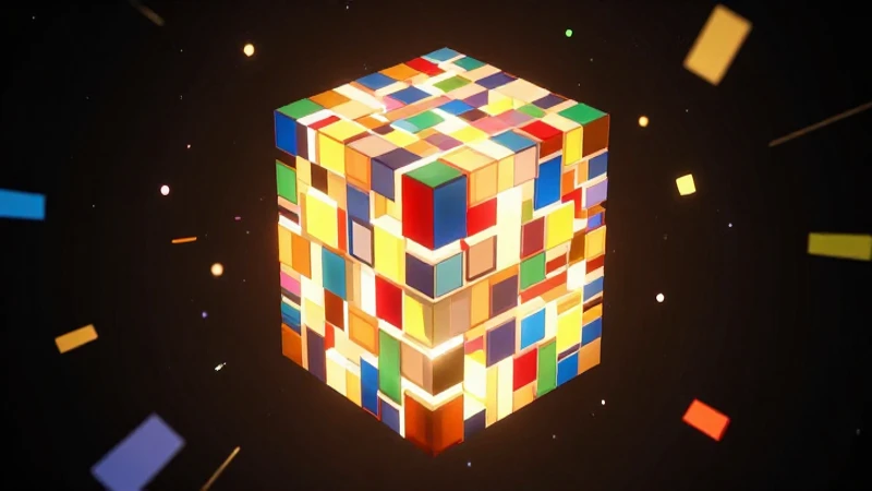 Estructura geométrica vibrante en diseño moderno