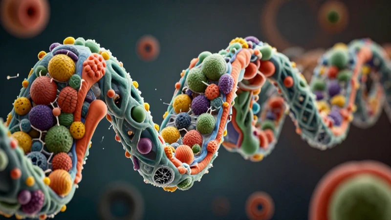 Helix biológica vibrante con estilo mexicano