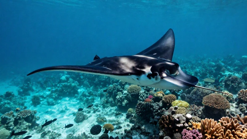 Biología marina: definición, concepto y su importancia clave 7 Mantarray majestuosa sobre arrecifes vibrantes