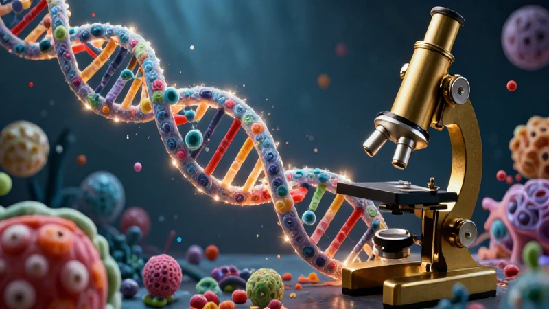 Microscopio educativo con ADN detallado y brillante