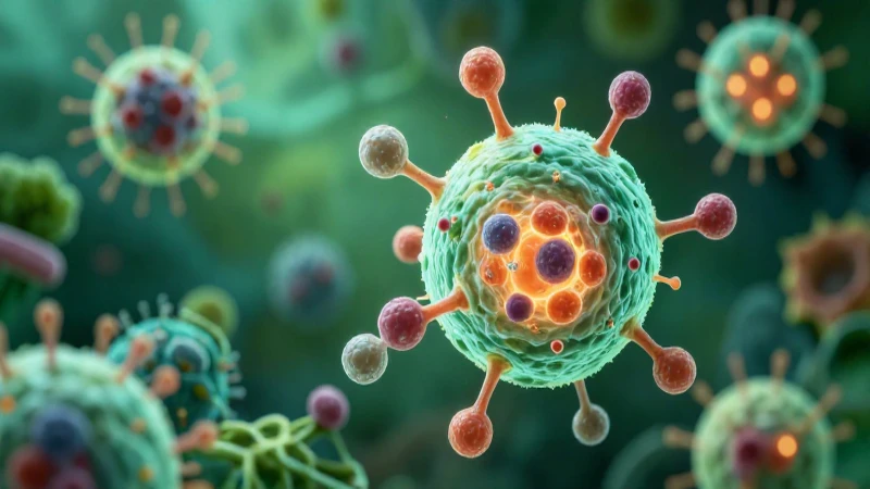 Ilustración científica vibrante protege célula con antibióticos