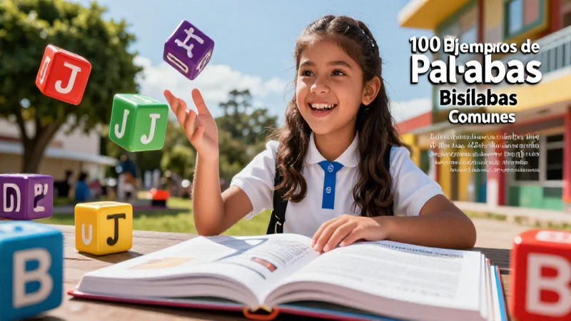 Bisílabas: 100 Ejemplos de Palabras Bisílabas Comunes 4 Palabras bisílabas, ejemplos educativos y coloridos