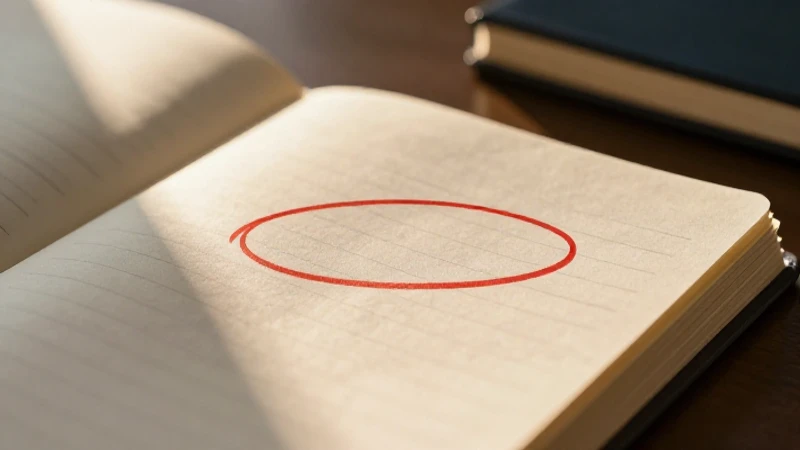 Libreta elegante con error marcado en luz dorada