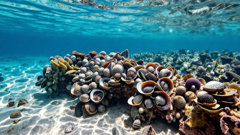 Bivalvos: Descubre el mar que nos rodea y su biodiversidad 5 Biodiversidad marina vibrante con detalle cinematográfico