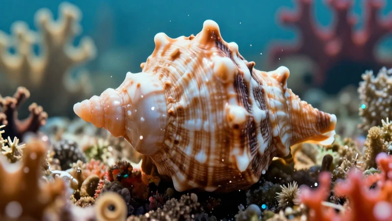 Bivalvos: Descubre el mar que nos rodea y su biodiversidad 9 Concha vibrante en ecosistema marino detallado