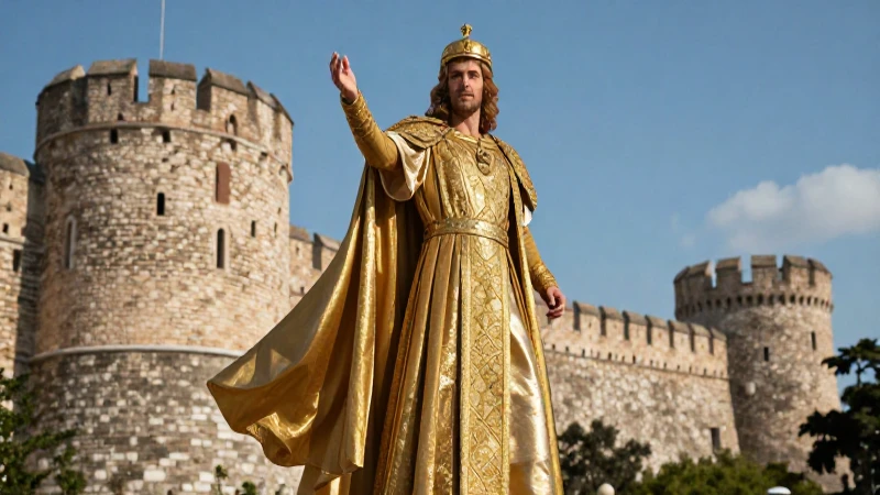 Majestuoso emperador bizantino en Constantinopla