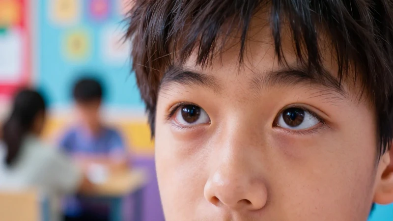 Estudiante enfocado en entorno educativo moderno