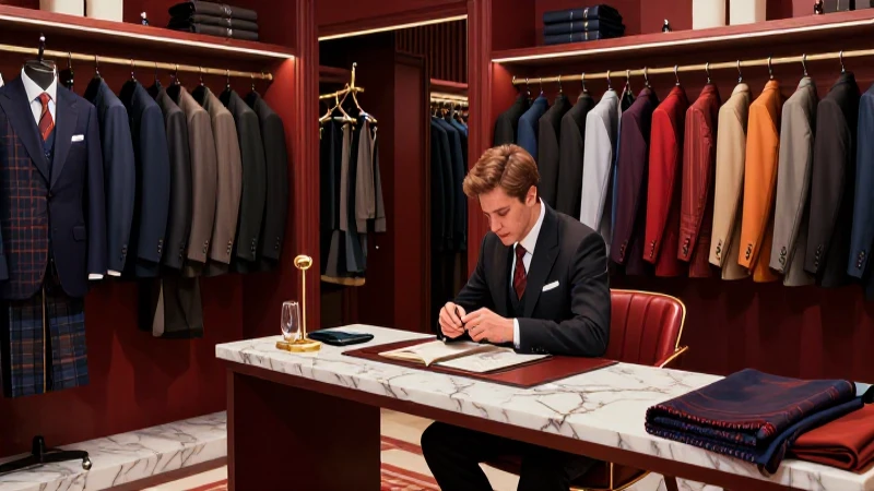 Boutique de sastrería lujosa y elegante