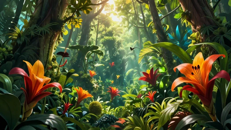 Selva brasileña exuberante y vibrante