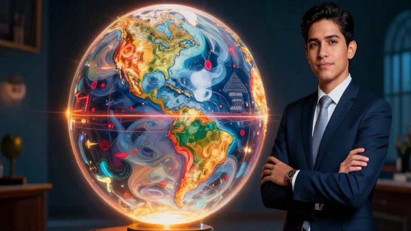 Joven erudito mexicano, estilo académico vibrante