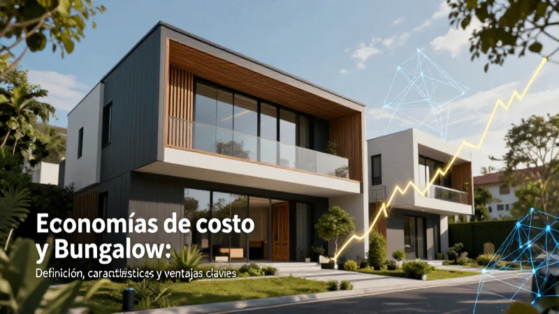 Ilustración de bungalow y crecimiento financiero