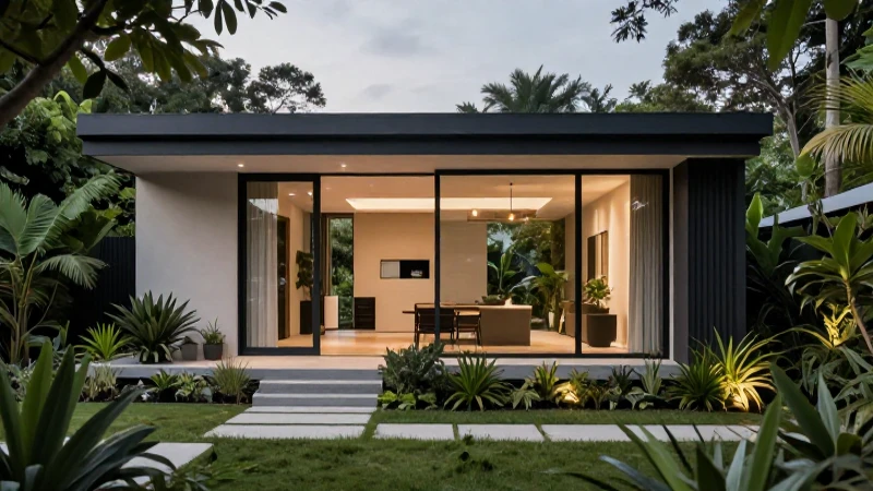 Diseño bungalow moderno, minimalista y exuberante