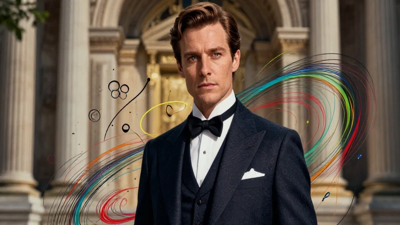 Elegante hombre en contraste con poder histórico