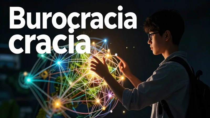Ilustración moderna de estudiante interactuando con redes arquitectónicas brillantes