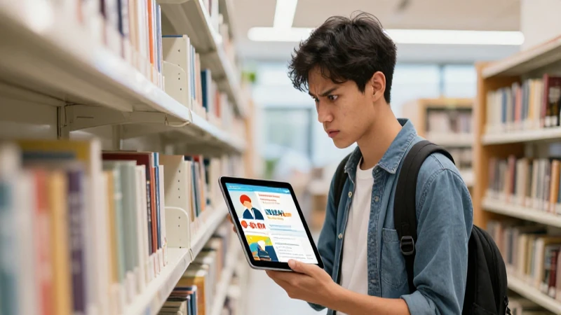 ¡Comprar libros de texto por ISBN en Carrefour al mejor precio! 5 Estudiante busca conocimiento en una librería moderna