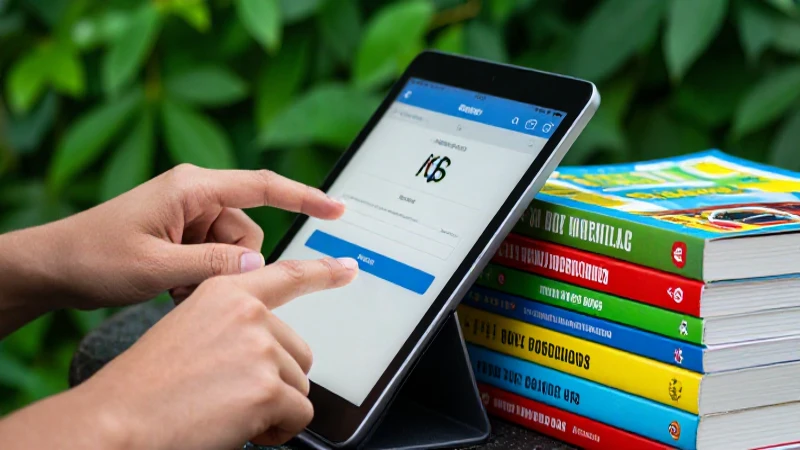 ¡Comprar libros de texto por ISBN en Carrefour al mejor precio! 4 Manos modernas usan una tablet con libros en Carrefour