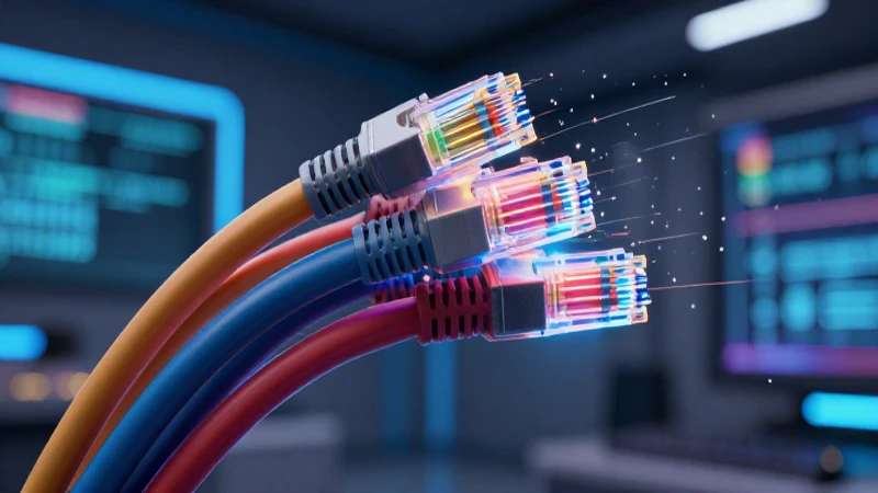 Cableado de red: Tipos, usos y beneficios de cables de red 3 Red de cables vibrante y futurista