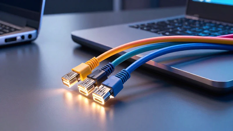 Cables UTP: Historia, Ventajas y Desventajas Esenciales 5 Visual tecnológico de cables de datos
