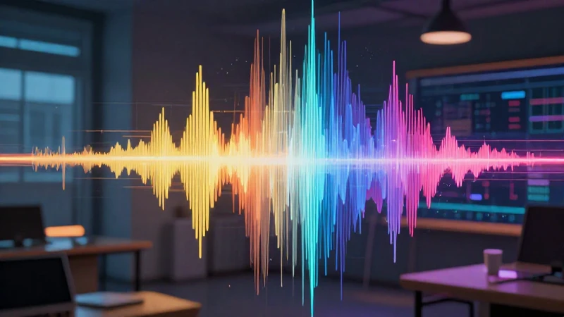 Ondas sonoras discordantes, visualización abstracta