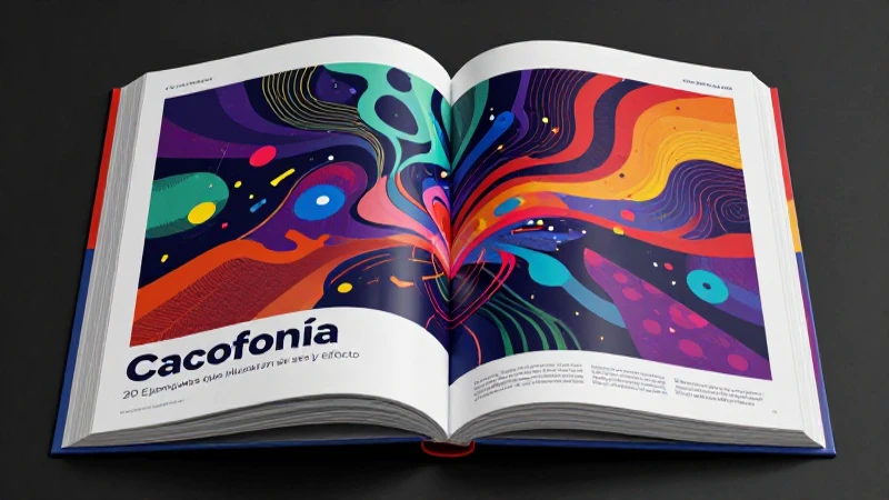 Ilustración de cacofonía literaria y sonora