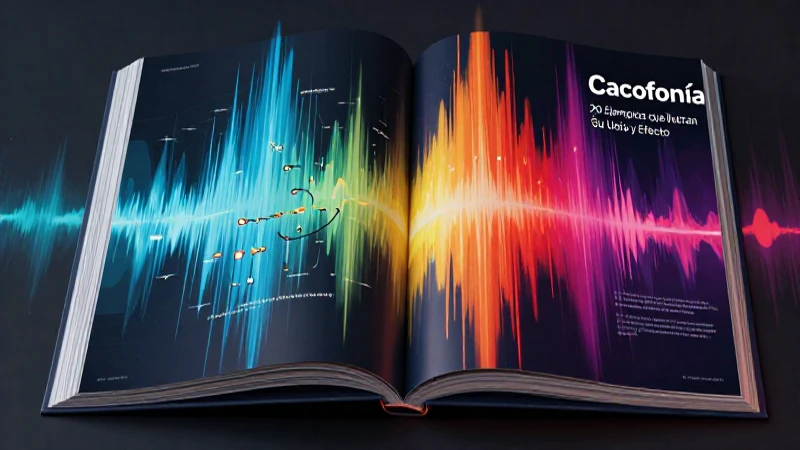 Ilustración de cacofonía y sonido discordante