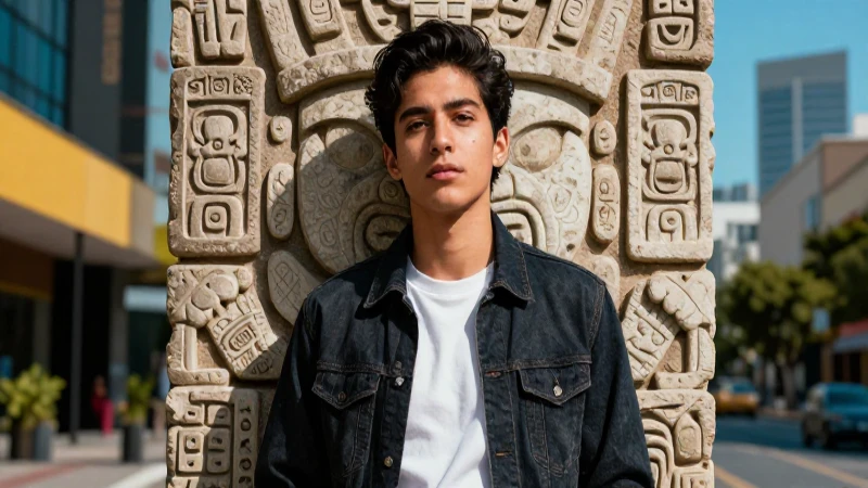 Retrato dinámico y moderno de intelectual mexicano