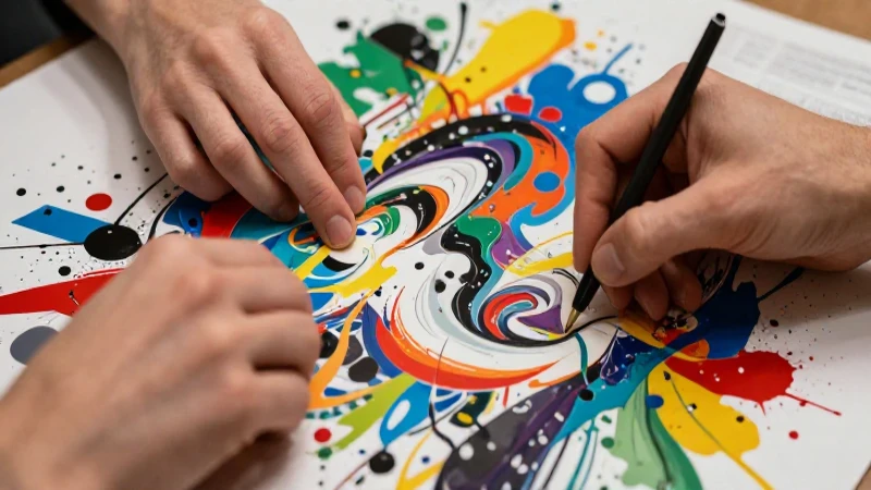 Cadáver exquisito: El juego creativo que sorprende 8 Arte creativo y dinámico con explosión de color