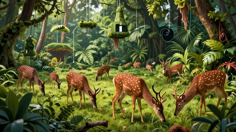 Cadena trófica: concepto, tipos, características y ejemplos 7 Jungle mexicano con venados bajo luz dramática