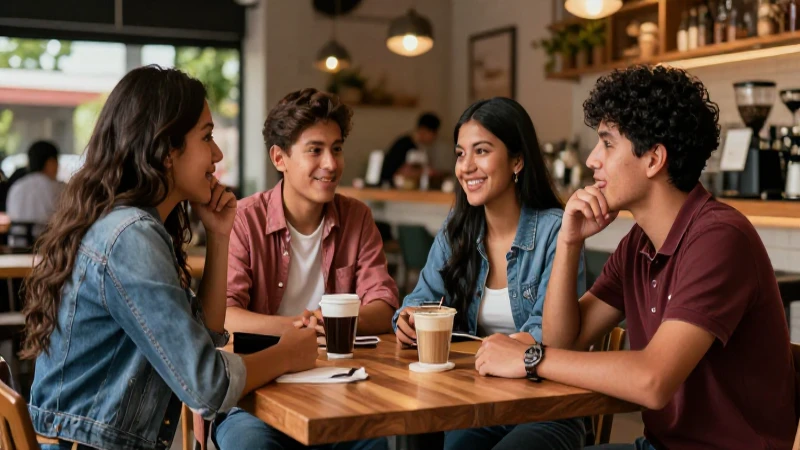 Jóvenes mexicanos aprendiendo y conectando socialmente