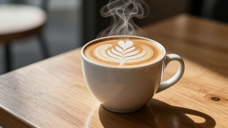 Latte artístico en luz natural, estilo revista