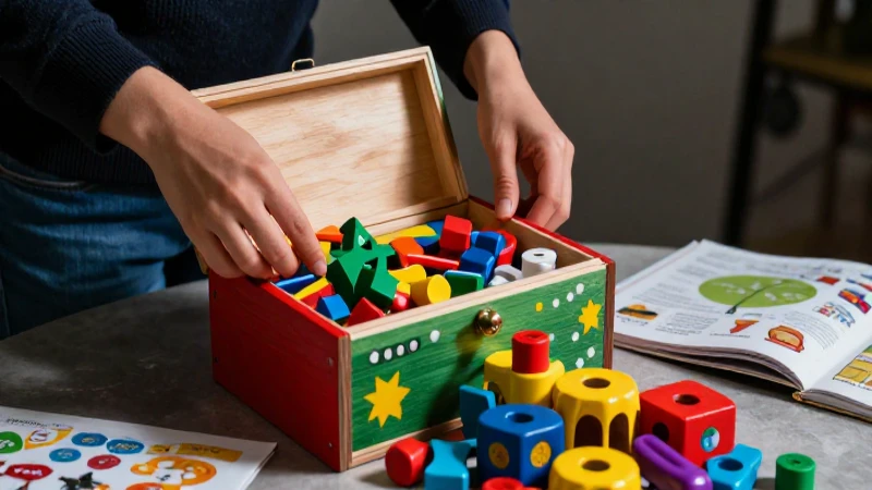 Caja mexicana de juguetes educativos vibrante y detallada