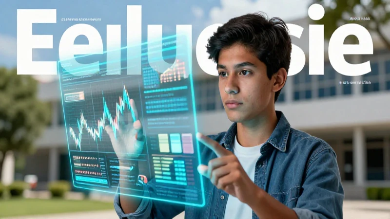 Estudiante mexicano interactúa con datos financieros holográficos