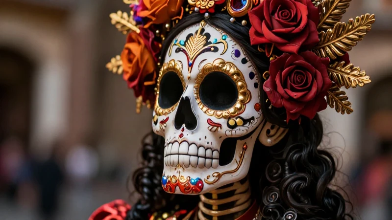 Calavera: Definición, concepto y su importancia cultural 10 Calaverita mexicana artística y vibrante hiperrealista