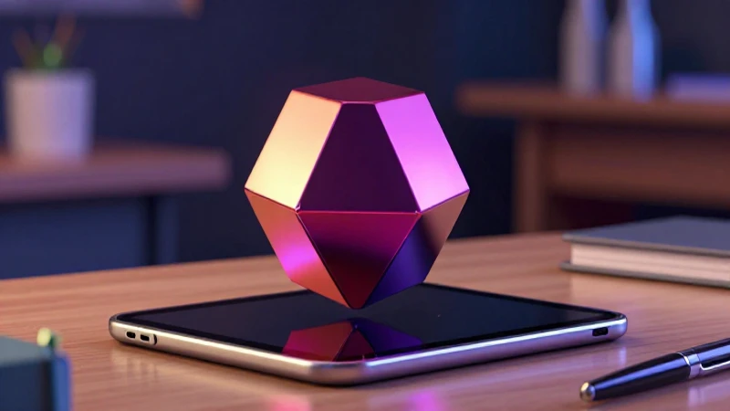 Octáhedro metálico educativo con enfoque en el cálculo 3D