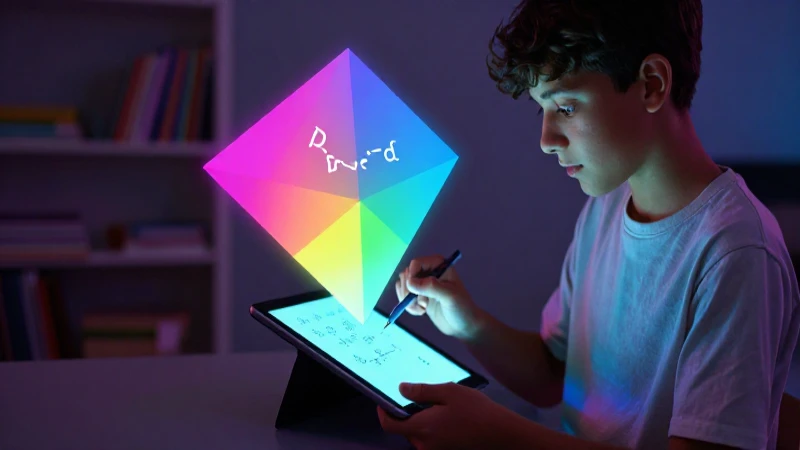 Estudiante resuelve problemas de geometría digital avanzada