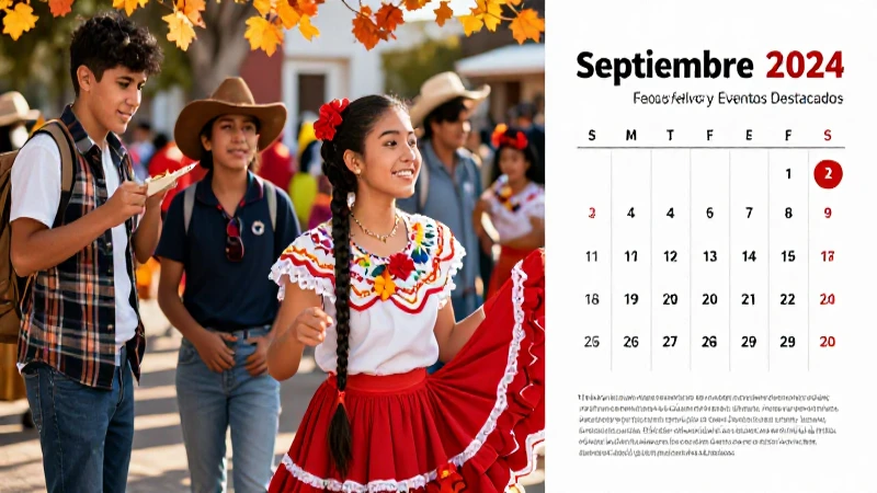 Calendario Septiembre 2024: Fechas, Festivos y Eventos Destacados 4 Estudiantes mexicanos celebrando septiembre cultural