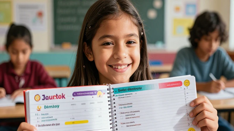 Descarga gratis el calendario escolar 2025-2026 SEP en formato PDF 4 Estudiante sonriente y aula luminosa con planificador