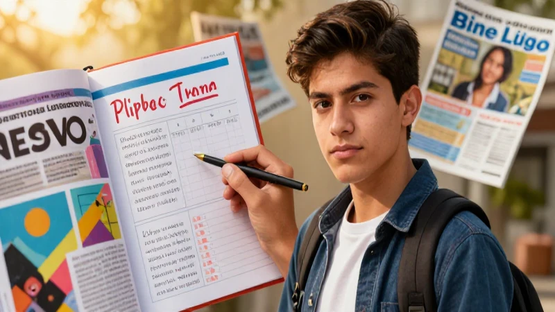 Planifica tu éxito académico con el calendario escolar 2025-2026: preparatoria 5 Joven estudiante mexicano determinado con estética educativa vibrante