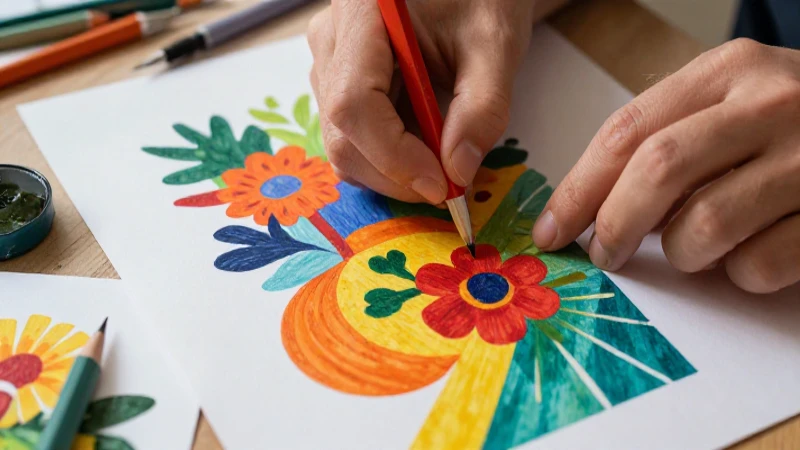 Manos crean caligramas vibrantes y detallados