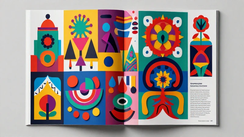 Arte educativo mexicano vibrante, abstracto y detallado