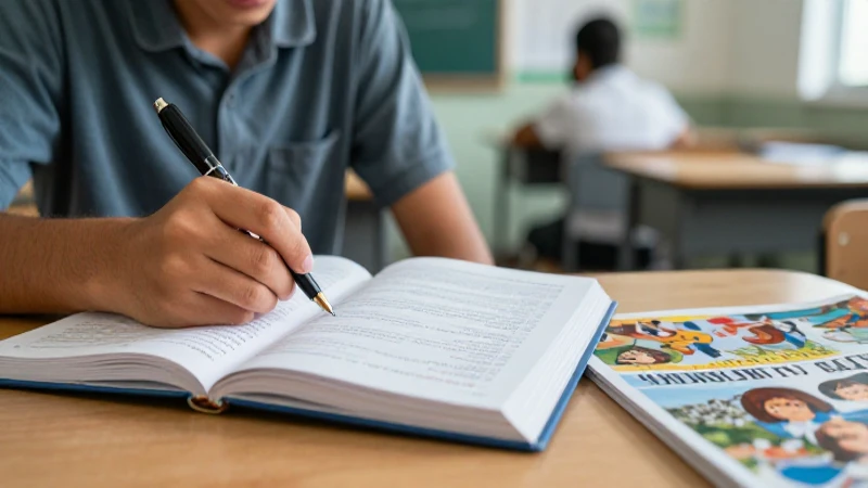 Estudiante concentrado en clase, iluminación dramática