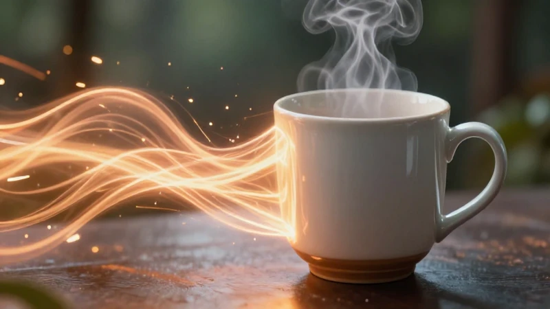 Ilustración educativa hiperrealista de taza con energía